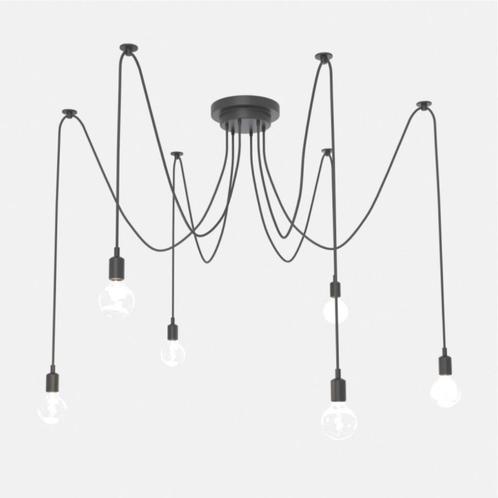 Zwarte Kroonluchter – Modern Design met Vintage Touch, Huis en Inrichting, Lampen | Hanglampen, Zo goed als nieuw, Minder dan 50 cm