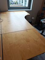 Ikea bureau Galant (berken) met verlengstuk, Huis en Inrichting, Bureaus, Ophalen, In hoogte verstelbaar, Gebruikt, Bureau