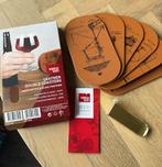 Vacu Vin leren dubbele onderzetters, Huis en Inrichting, Woonaccessoires | Onderzetters, Ophalen of Verzenden, Nieuw, Glas of Kopje