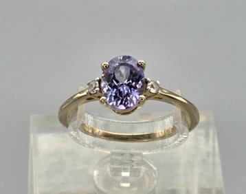 Gouden Vintage ring met tanzaniet en toermalijn. 2025/720. beschikbaar voor biedingen