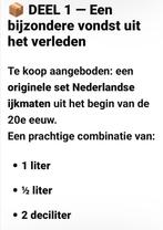 Zeer zeldzame maatbekerset ijkset zie tekst, Antiek en Kunst, Antiek | Gereedschap en Instrumenten, Ophalen of Verzenden