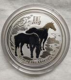 Australia 2014 Lunar II Paard Zilver 2 oz, Verzenden, Losse munt, Zilver