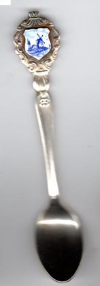 LEPELTJE MOLEN MET HUIS DELFTS BLAUW EMAILLE, Verzenden