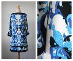 Anne Klein - hele mooie elegante jurk / blauw wit / maat S, Zo goed als nieuw, Anne Klein, Maat 36 (S), Boven de knie