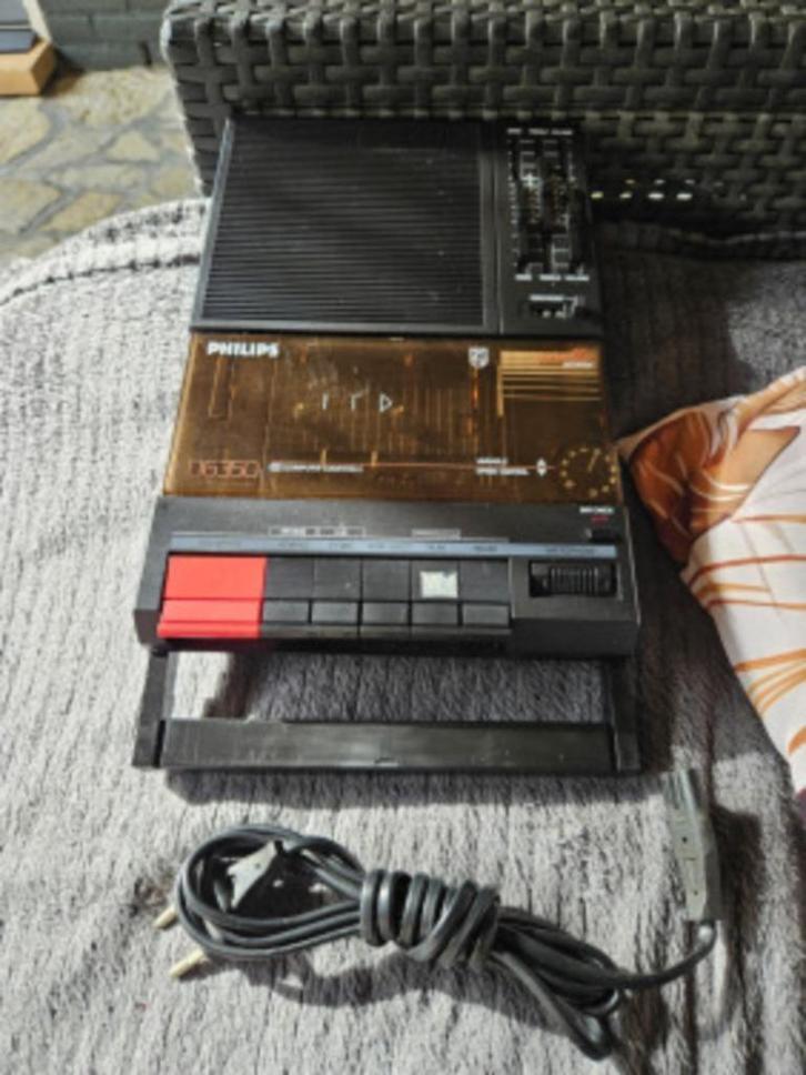 Mooie vintage Philips D 6350 draagbare cassetterecorder...., Audio, Tv en Foto, Cassettedecks, Enkel, Philips, Tape counter, Ophalen of Verzenden