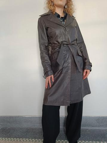 We vintage leren jas jacket leer maat XS S beschikbaar voor biedingen
