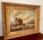 Hollands wintertafereel - F. v. Dam, Antiek en Kunst, Kunst | Schilderijen | Klassiek, Ophalen