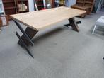 nieuw robuuste massief eiken eettafel 220 lang X 99 cm, Ophalen, 50 tot 100 cm, Vijf personen of meer, Eikenhout