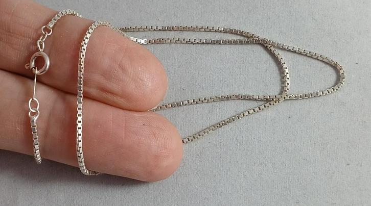 Zilveren ketting Venetiaans 50 cm 1,2 mm 835 zilver, Sieraden, Tassen en Uiterlijk, Kettingen, Nieuw, Zilver, Zilver, Ophalen of Verzenden