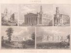 Londen ca. 1850 Blad 5 afb. Buckingham Palace St. Paul's Roy, Antiek en Kunst, Ophalen of Verzenden