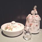 Parfumflesje zeepbakje poederdoos goud handbeschilderd., Antiek en Kunst, Curiosa en Brocante, Ophalen of Verzenden