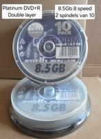 Platinum DVD+R Double layer 2 spindels a 10 stuks, Computers en Software, Beschrijfbare discs, Ophalen of Verzenden, Nieuw, Dvd