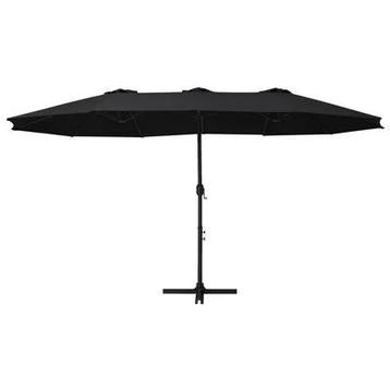 Parasol met aluminium paal 460x270 cm zwart gratis bezorgd