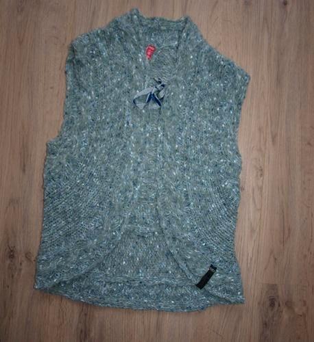 Groen Blauw Fluffy Vestje DIDI (152), Kinderen en Baby's, Kinderkleding | Maat 152, Gebruikt, Meisje, Trui of Vest, Ophalen of Verzenden