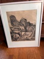 Grote ets van Jeanne Bieruma Oosting - Berguilen 60x75, Ophalen