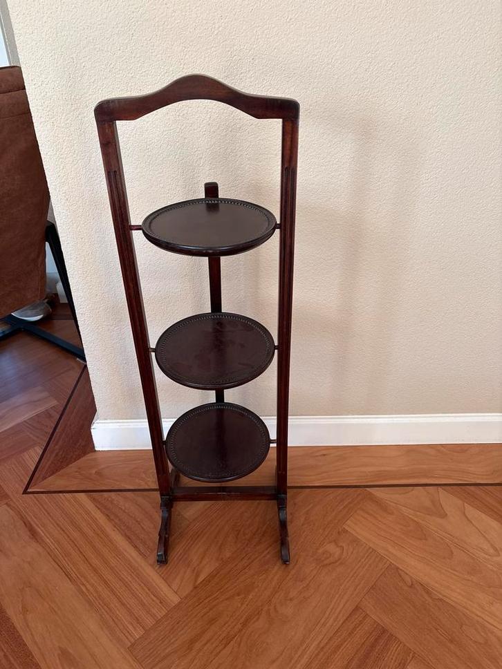 Antiek etagère met 3 plateaus, Huis en Inrichting, Woonaccessoires | Etagères, Gebruikt, Ophalen