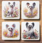 Chinese Naakthond Lente onderzetters met houder, Ophalen of Verzenden, Nieuw, Glas of Kopje