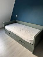 WOOOD Nikki Bedbank inclusief  Lade - Grenen - Jadegroen, Ophalen, Eenpersoons, Zo goed als nieuw, Overige maten