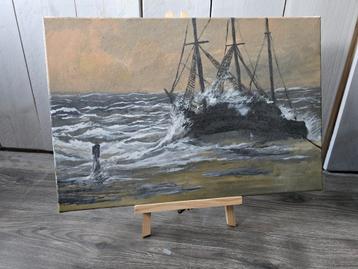Schilderij schepen op zee
Gesigneerd Dick den Hoed beschikbaar voor biedingen