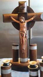 Groot Art Deco Heilig Kruis met twee kandelaars uit 1920 het, Antiek en Kunst, Ophalen