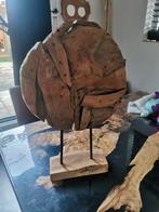 Houten Abstract Beeld op Standaard, Tuin en Terras, Ophalen of Verzenden, Zo goed als nieuw, Hout, Abstract beeld