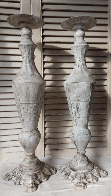 2x brocante kandelaar beschikbaar voor biedingen