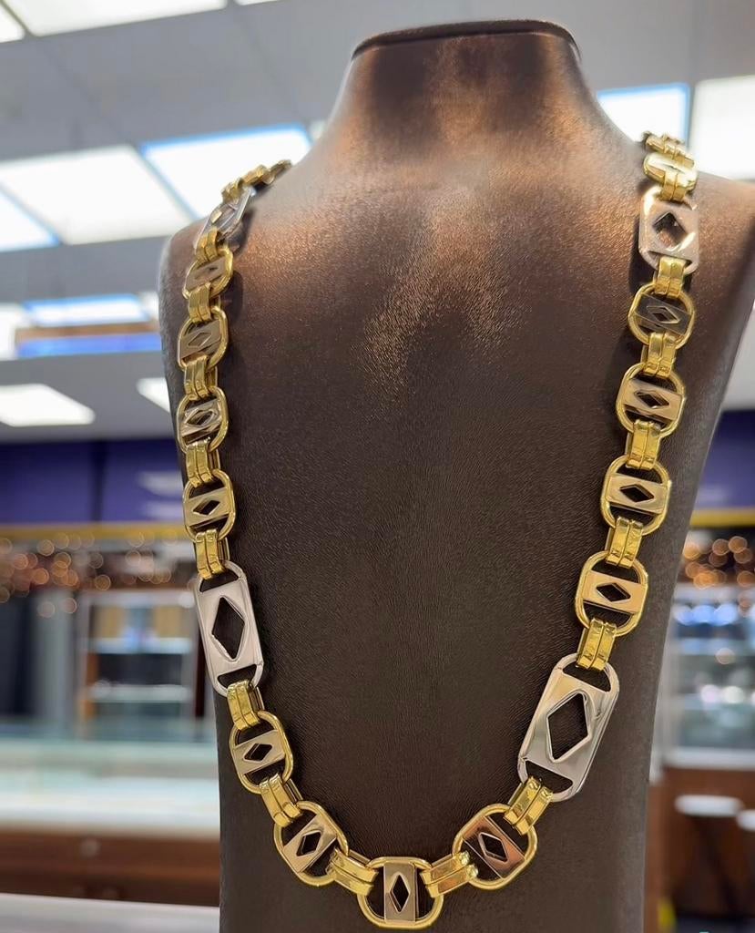 Prachtige 18 karaats gouden KINGSLEY ketting 95.5 gram, Sieraden, Tassen en Uiterlijk, Kettingen, Ophalen of Verzenden, Zo goed als nieuw