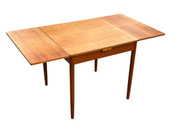 Vintage Eettafel Table Teak Fineer Jaren 60 uitschuifbaar beschikbaar voor biedingen