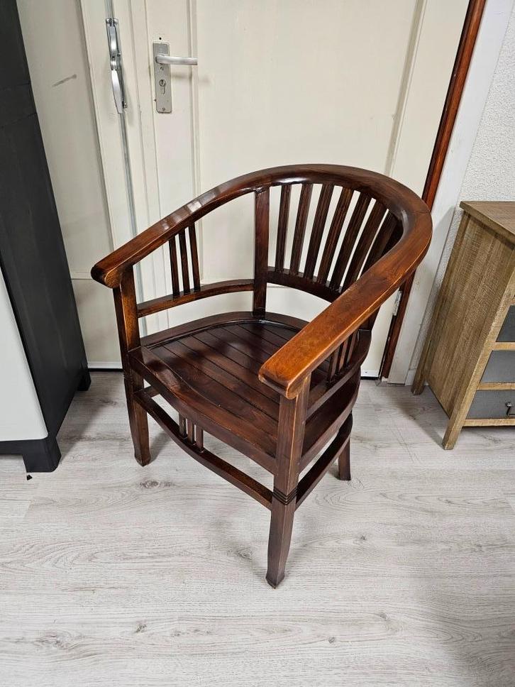 Teakhouten butler stoel paco meubelen voor €25,-, Huis en Inrichting, Stoelen, Gebruikt, Eén, Bruin, Ophalen