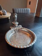 Vintage Tinnen Asbak, wijnfles lekbak met Druivenmotief, Antiek en Kunst, Antiek | Tin, Ophalen of Verzenden