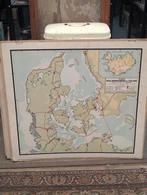 Schoolplaat Denemarken en IJsland, Antiek en Kunst, Antiek | Schoolplaten, Ophalen, Aardrijkskunde