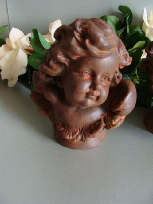 Beeldje Engelen kopje bruin kunststof, Verzamelen, Beelden en Beeldjes, Nieuw, Religie, Ophalen of Verzenden