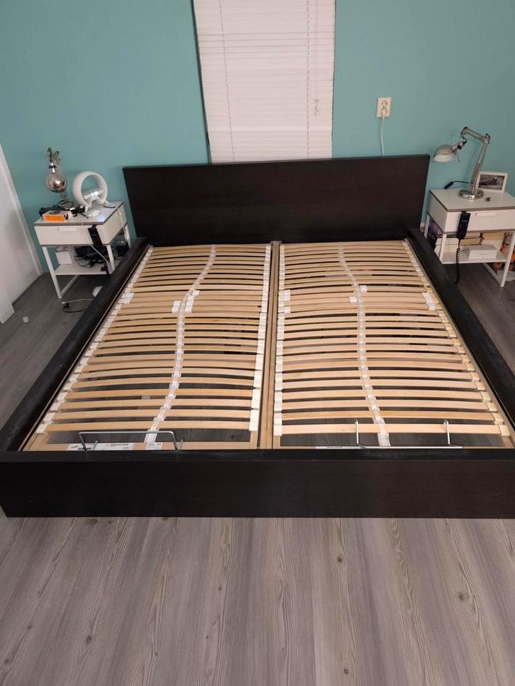 Elektrisch verstelbaar bed 180x200 + ombouw, Huis en Inrichting, Slaapkamer | Bedden, Gebruikt, Tweepersoons, 180 cm, Hout, Verstelbaar