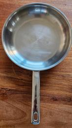 Koekenpan, roestvrij staal 25 cm., Huis en Inrichting, Keuken | Potten en Pannen, Ophalen of Verzenden, Zo goed als nieuw, Rvs