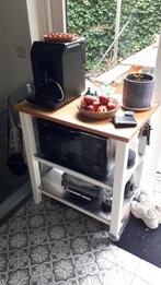Keukenkastje keukentrolley houten blad, Huis en Inrichting, Keuken | Keukenelementen, Ophalen, Gebruikt, 50 tot 100 cm, Minder dan 100 cm