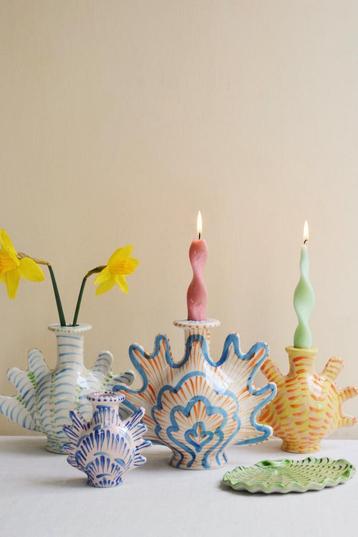 ✨🐚&Klevering Shellegance kandelaars set compleet 4 stuks beschikbaar voor biedingen