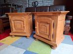 2x vintage leuke nachtkastjes massief Eiken. Zie omschr,, Ophalen, Gebruikt, Hout