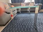 Mooie mat glazen  salontafel., Ophalen, Gebruikt, 100 tot 150 cm, 50 tot 100 cm