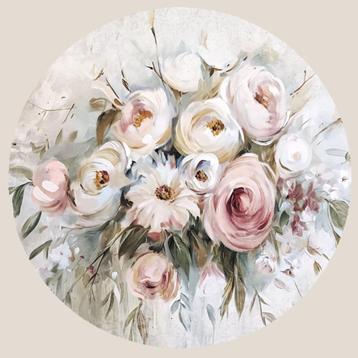 Bloemen Behangcirkel Muurcirkel Soft Floral, Muurdeco4kids beschikbaar voor biedingen