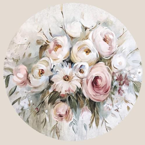 Bloemen Behangcirkel Muurcirkel Soft Floral, Muurdeco4kids, Huis en Inrichting, Stoffering | Behang, minder dan 10 m², Verzenden