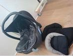 Maxi Cosi incl. voetenzak, verkleiners en zonnescherm, Ophalen, Autogordel, Zijbescherming, Zo goed als nieuw
