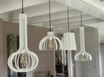 Hanglamp (4 lampen aan plafondbalk 140 cm) wit, Huis en Inrichting, Ophalen, Zo goed als nieuw, Metaal, 75 cm of meer