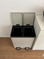 Prullenbak, 2x20 liter, zo goed als nieuw, Ophalen, Kunststof, Met pedaal, 50 tot 75 cm