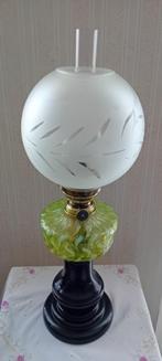 Prachtig glazen olie lamp, compleet, geen elektra., Antiek en Kunst, Antiek | Lampen, Ophalen