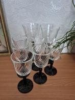 Set van 8 Luminarc France swirl glazen, Ophalen of Verzenden, Zo goed als nieuw, Overige typen