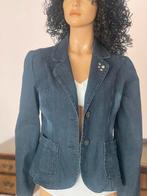 Pescara Jeans denim jack blazer zilveren details maat L, Kleding | Dames, Jasjes, Kostuums en Pakken, Blauw, Maat 42/44 (L), Ophalen of Verzenden