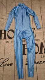 Metallic Blauwe Latex Catsuit, Maat 38/40 (M), Zo goed als nieuw, Unknown, Verzenden