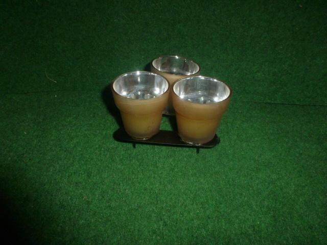 NIEUW 86 gouden setjes met 3 potjes in driehoek op steker, Ophalen of Verzenden, Nieuw