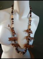 Prachtige ketting van hout en been, Ophalen of Verzenden