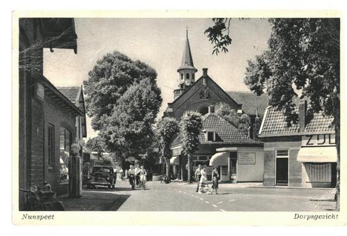 954681	Nunspeet	Gld Benzinepomp	1954	Postzegel afgeweekt, Verzamelen, Ansichtkaarten | Nederland, Gelopen, Gelderland, 1940 tot 1960